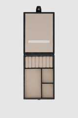 Internal product shot of the Oroton Indi Small Jewellery Box in Black and Premium smooth leather for Women .