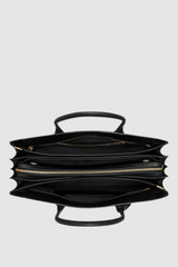 Internal product shot of the Oroton Muse 15" Worker Tote in Black and Saffiano Leather for Women .