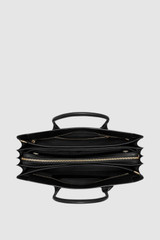 Internal product shot of the Oroton Muse 15" Worker Tote in Black and Saffiano leather exterior for Women .