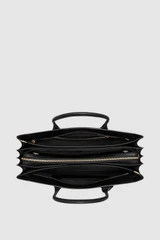 Internal product shot of the Oroton Muse 15" Worker Tote in Black and Saffiano leather exterior for Women .
