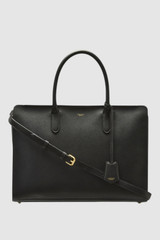 Front product shot of the Oroton Muse 15" Worker Tote in Black and Saffiano Leather for Women .
