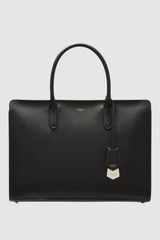 Detail product shot of the Oroton Muse 15" Worker Tote in Black and Saffiano Leather for Women .
