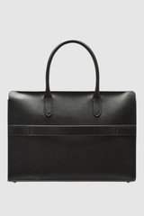 Back product shot of the Oroton Muse 15" Worker Tote in Black and Saffiano Leather for Women .