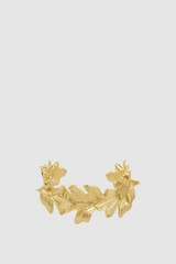 Front product shot of the Oroton Oak Cuff in Worn Gold and Premium brass material for Women .