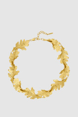 Front product shot of the Oroton Oak Necklace in Worn Gold and Premium brass material for Women .
