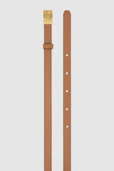 Back product shot of the Oroton Yvonne Narrow Belt in Tan and Premium pebble leather for Women .