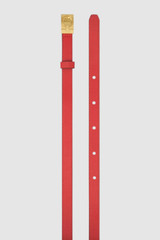 Back product shot of the Oroton Yvonne Narrow Belt in Dark Ruby and Premium pebble leather for Women .