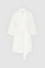 Front product shot of the Oroton Handkerchief Tunic Dress in Antique White and 100% mid-weight linen fabric for Women .