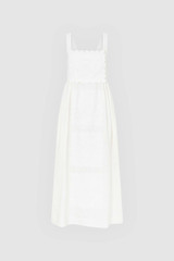 Front product shot of the Oroton Handkerchief Sundress in Antique White and 100% mid-weight linen fabric with a lightly textured surface for Women .