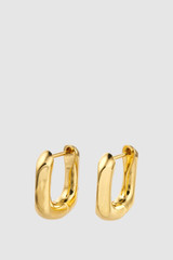 Front product shot of the Oroton Lacey Small Hoops in Gold and Premium brass material for Women .