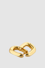 Detail product shot of the Oroton Lacey Small Hoops in Gold and Premium brass material for Women .