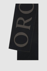 Front product shot of the Oroton Ethan Signature Oroton Scarf in BLACK CHARCOAL and  for Men .