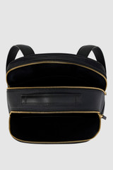 Internal product shot of the Oroton Dylan Large Zip Around Backpack in Black and Premium pebble leather for Women .