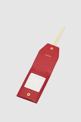 Front product shot of the Oroton Cecile Luggage Tag in LAVA/LEMON BUTTER and Premium crackle leather for Women .
