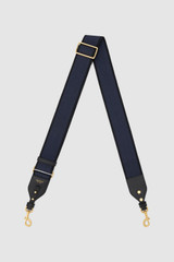 Front product shot of the Oroton Finnley Sporty Webbing Strap in NORTH SEA/BLACK and Webbing jacquard material for Women .