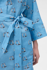 Detail product shot of the Oroton Marine Yacht Tunic Dress in SAILOR BLUE and 100% midweight linen fabric for Women .