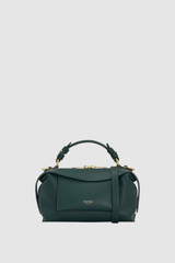Front product shot of the Oroton Mica Mini Bowler in IVY and Premium pebble leather for Women .