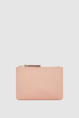 Front product shot of the Oroton Eve Small Pouch in BLOSSOM and Premium pebble leather for Women .