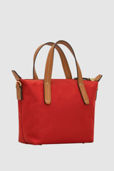 Back product shot of the Oroton Lilly Nylon Small Crossbody Tote in DARK RUBY and Nylon fabric for Women .