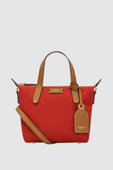 Front product shot of the Oroton Lilly Nylon Small Crossbody Tote in DARK RUBY and Nylon fabric for Women .