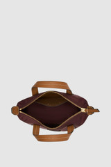 Internal product shot of the Oroton Lilly Nylon Small Crossbody Tote in BURGUNDY and Nylon fabric for Women .