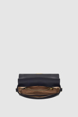 Internal product shot of the Oroton Yvonne Small Saddle Bag in DARK NAVY and Premium pebble leather for Women .