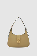 Front product shot of the Oroton Yvonne Baguette in MUSHROOM and Premium pebble leather for Women .