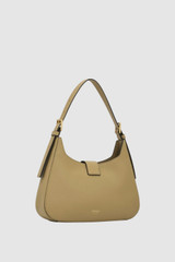 Back product shot of the Oroton Yvonne Baguette in MUSHROOM and Premium pebble leather for Women .