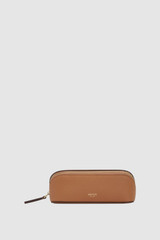 Front product shot of the Oroton Lilly Duet Sunglasses Case in TAN and Premium pebble leather for Women .