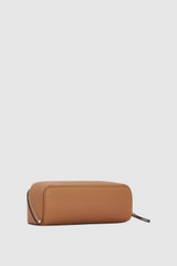 Back product shot of the Oroton Lilly Duet Sunglasses Case in TAN and Premium pebble leather for Women .