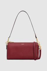 Front product shot of the Oroton Harvey Baguette Crossbody in BERRY and Premium smooth leather for Women .