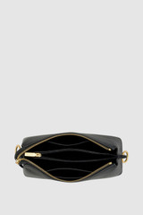 Internal product shot of the Oroton Eve Zip Top Crossbody in Black and Premium pebble leather for Women .