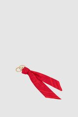 Front product shot of the Oroton Eve Scarf Keyring in DARK RUBY and 100% polyester fabric for Women .