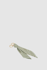 Front product shot of the Oroton Eve Scarf Keyring in ROSEMARY and 100% polyester fabric for Women .