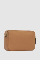 Back product shot of the Oroton Dylan Camera Crossbody in Tan and Premium pebble leather for Women .