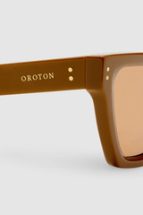 Front product shot of the Oroton  Landry Sunglasses in Biscuit and Acetate material for Women .