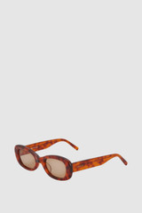 Back product shot of the Oroton Rumi Sunglasses in Vintage Tort and Acetate material for Women .