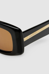 Front product shot of the Oroton Valentine Sunglasses in Black and Acetate material for Women .