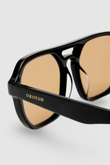 Front product shot of the Oroton Sailor Sunglasses in Black and Acetate material for Women .