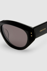 Front product shot of the Oroton Whitely Sunglasses in Black and Acetate material for Women .