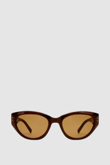 Front product shot of the Oroton Whitely Sunglasses in Chocolate and Acetate material for Women .