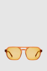 Front product shot of the Oroton Sailor Sunglasses in Syrup and Acetate material for Women .