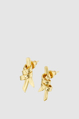 Front product shot of the Oroton Ada Small Earrings in SHINY GOLD and Brass with sterling silver earring post for Women .