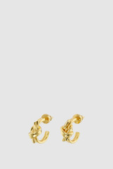 Front product shot of the Oroton Ada Small Stud Hoops in SHINY GOLD and Brass with sterling silver earring post for Women .