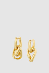 Front product shot of the Oroton Romy Earrings in Worn Gold and Premium brass material for Women .