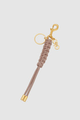 Front product shot of the Oroton Skipper Keycharm in IVY/MELON and 100% polyester rope material for Women .