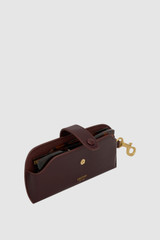 Internal product shot of the Oroton Cecile Sunglass Case in COPPER and Premium crackle leather for Women .