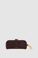 Front product shot of the Oroton Cecile Sunglass Case in COPPER and Premium crackle leather for Women .