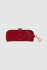 Front product shot of the Oroton Cecile Sunglass Case in LAVA and Premium crackle leather for Women .