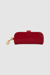 Back product shot of the Oroton Cecile Sunglass Case in LAVA and Premium crackle leather for Women .